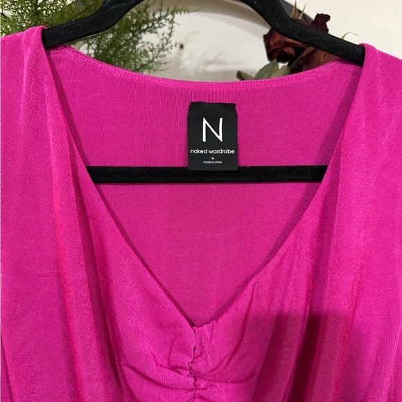 plus size Naked Wardrobe Pink Ruched Sleeveless Tank Top size 1x - Picture 2 of 6